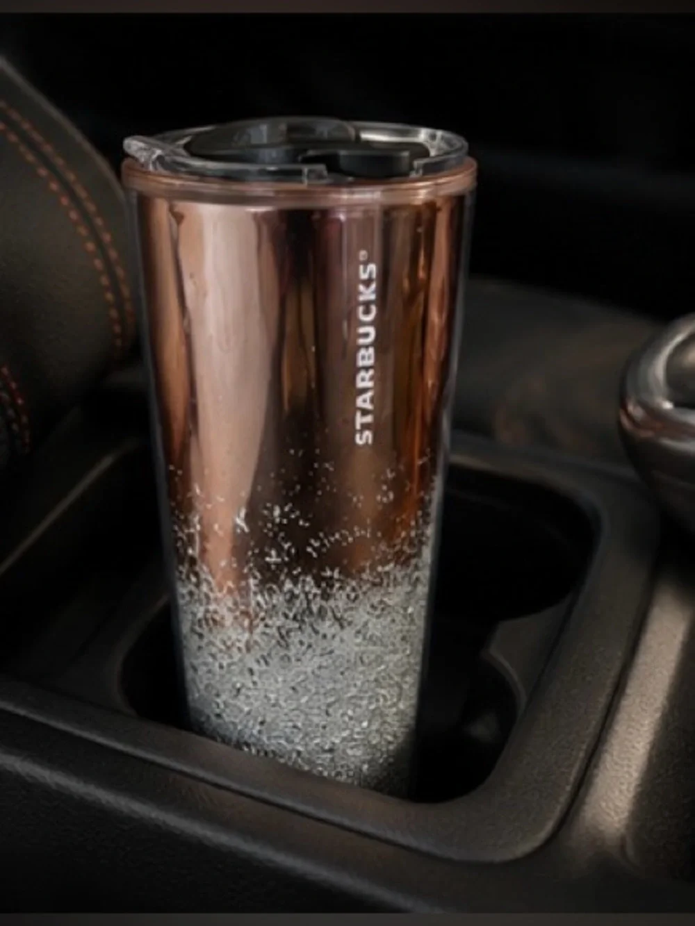Starbucks Rose Gold Silver Glitter Ombre Travel Tumbler Coffee Cup
